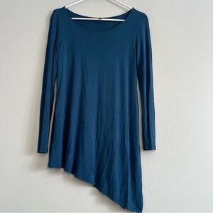 Eileen Fisher Viscose Long Sleeve Tunic Asymmetrical Blue Sz XS S Everyday basic